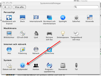 Visar ”Hjälpmedel” Visar ”Hjälpmedel”