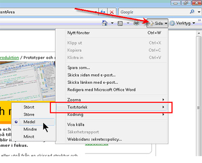 Så här ser det ut när man ändrar storlek på texten Så här ser det ut när man ändrar storlek på texten