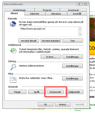 Bilden visar vart man hittar Teckensnitt Bilden visar vart man hittar Teckensnitt