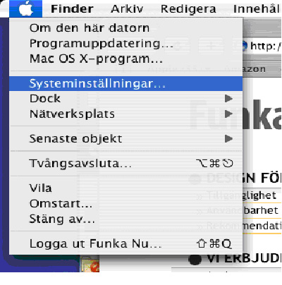 Bilden visar ”Systeminställningar" i Mac Bilden visar ”Systeminställningar" i Mac